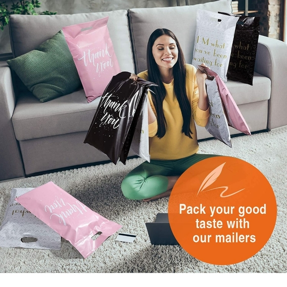 New Handle Design! Poly Mailer bags 12x15 - Picture 2 of 12